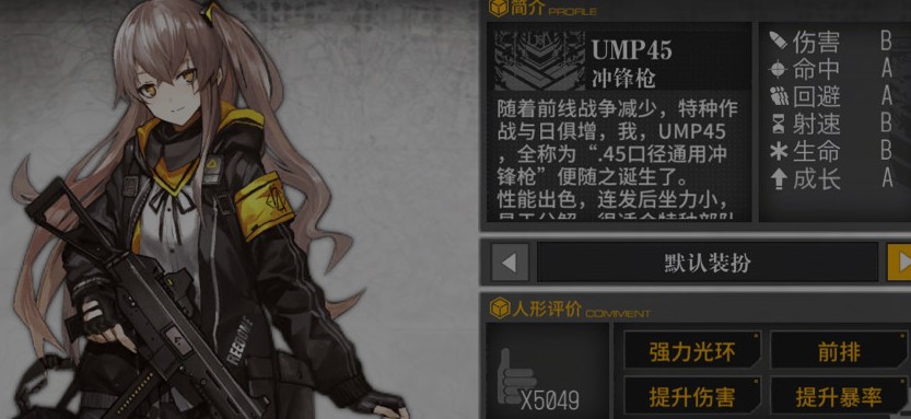 少女前线ump45强度