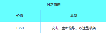 时空召唤风之血雨装备属性价格图鉴 时空召唤风之血雨装备属性价格图鉴