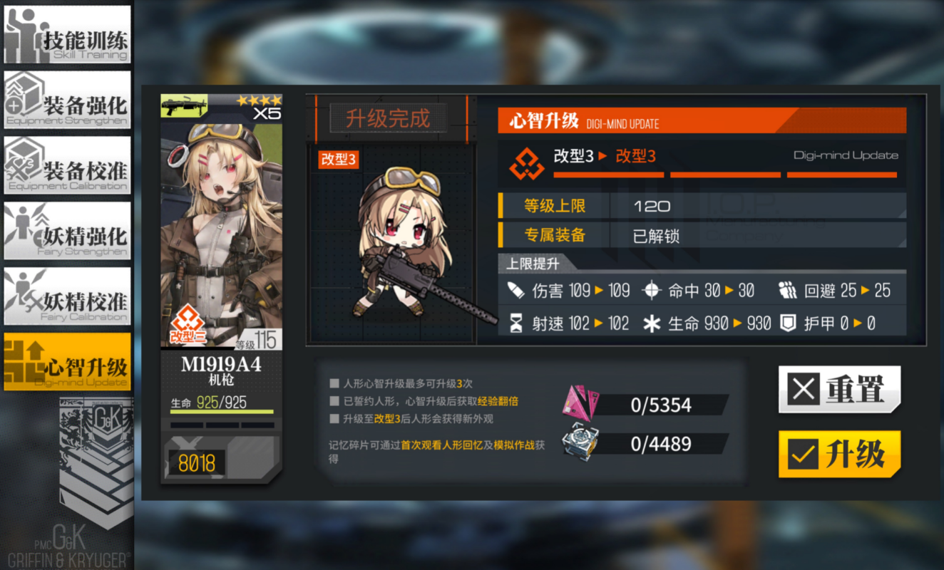 少女前线机枪心智升级 机枪心智升级做需要的条件是什么 少女前线机枪心智升级 机枪心智升级做需要的条件是什么