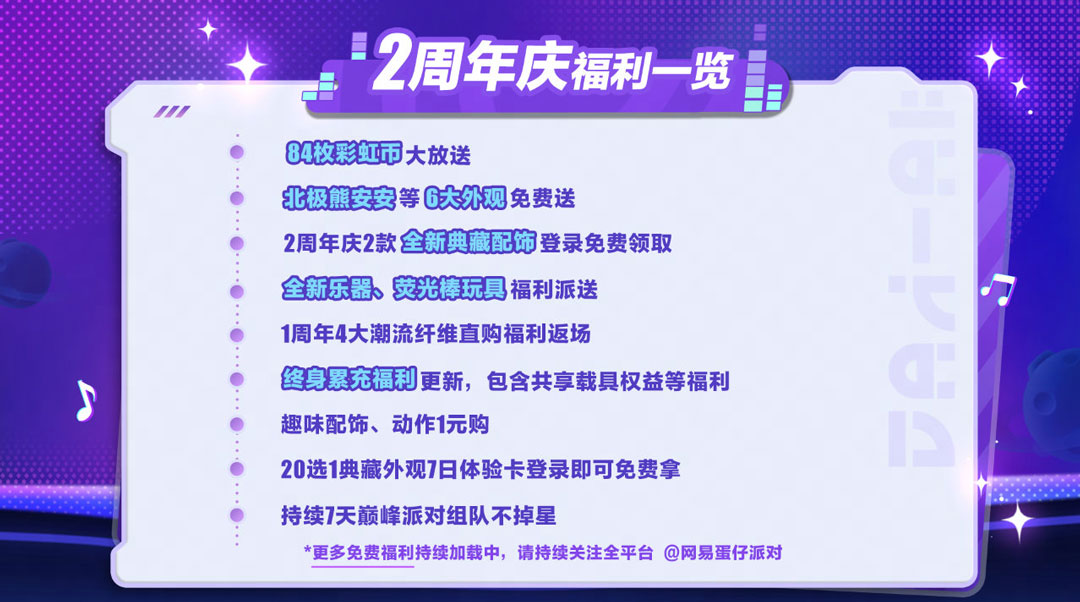 二载同行,共赴狂欢《蛋仔派对》2周年庆典直播爆料汇总 二载同行,共赴狂欢《蛋仔派对》2周年庆典直播爆料汇总