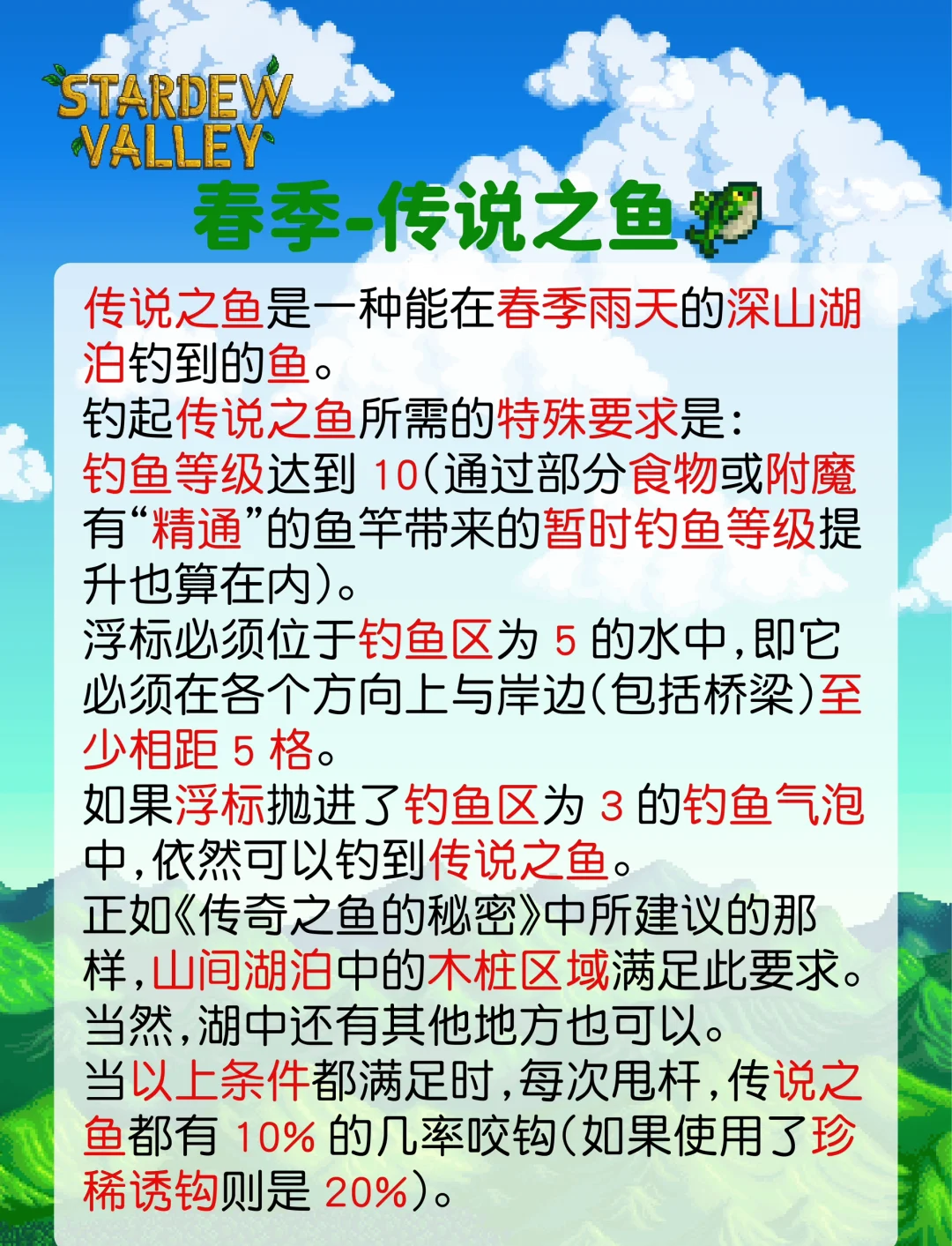星露谷物语如何钓到春季鱼王