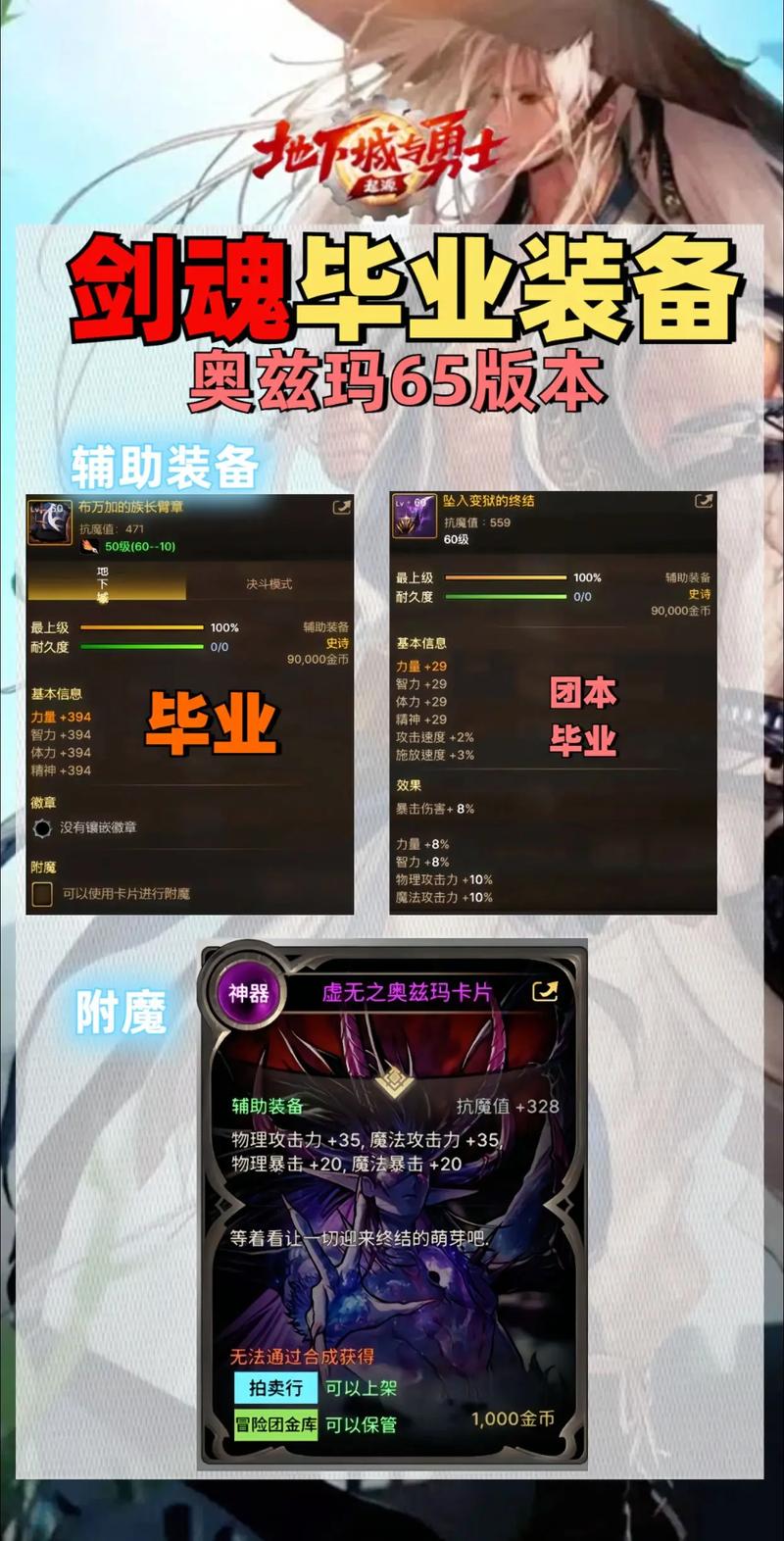 地下城与勇士剑魂毕业装备是什么 地下城与勇士剑魂毕业装备是什么