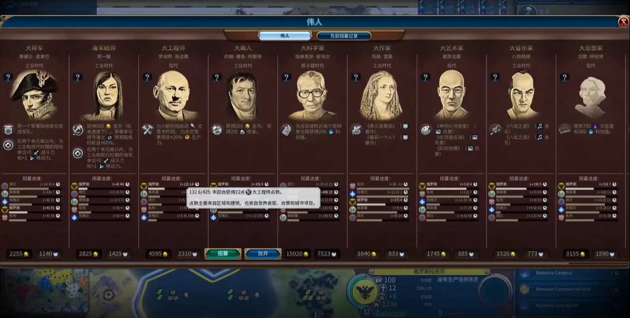 文明6如何招募伟人