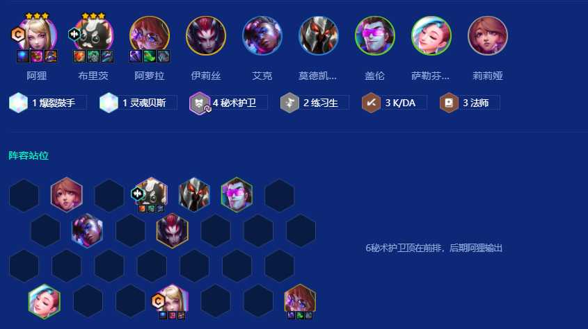 金铲铲之战秘术练习生阿狸怎么玩