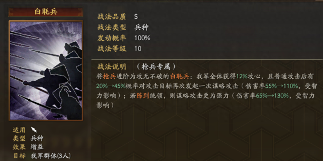 三国志战略版白毦兵厉害吗