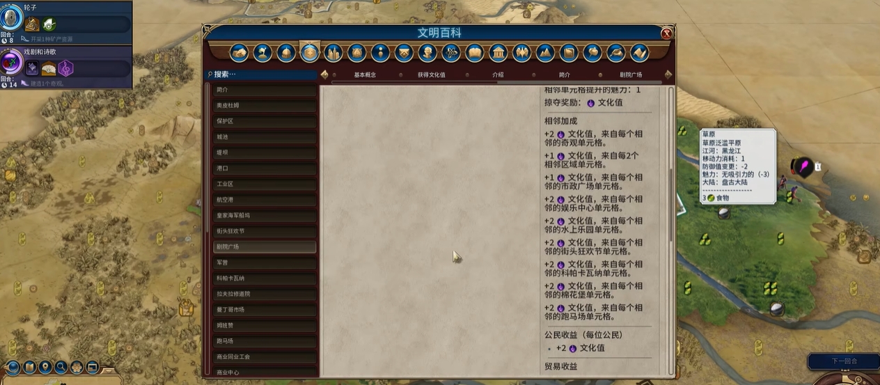 文明6剧院广场有什么作用