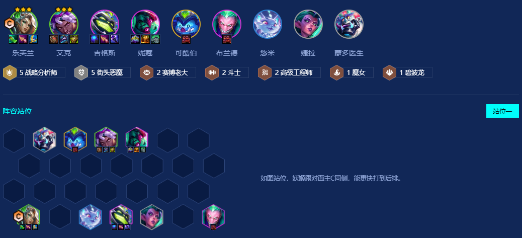 金铲铲之战街头战略妖姬怎么运营