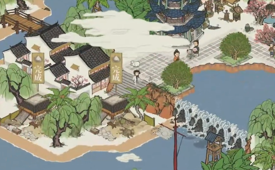 江南百景图岸边房子在哪