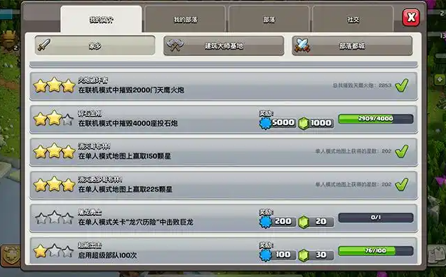 部落冲突新手多少宝石
